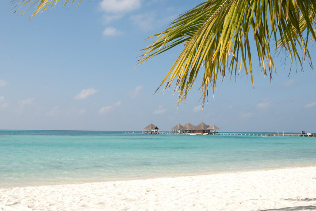 Vue de la plage Maldives