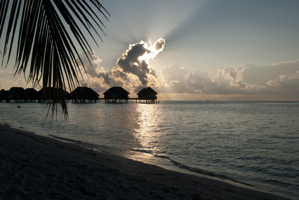 Coucher de soleil aux Maldives