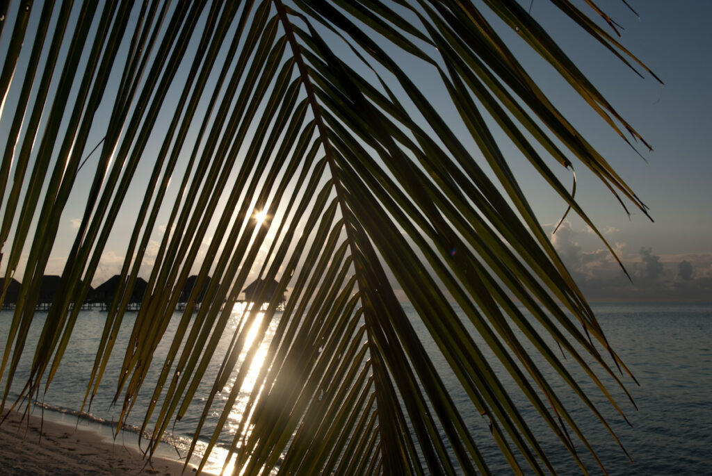 Coucher de soleil aux Maldives